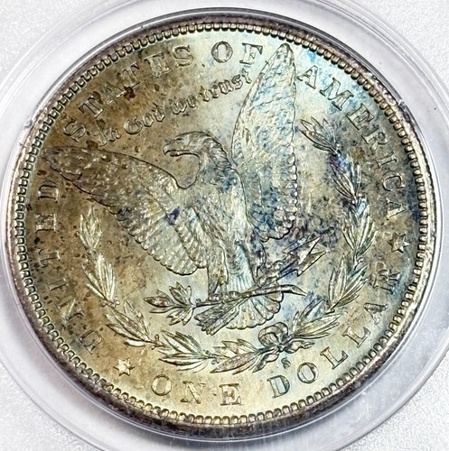 1880 S Toned Morgan $💎PCGS MS 65 OGH Rattler Holder💎Vibrant Rainbow 💎💎VIDEO - Bild 10 von 12