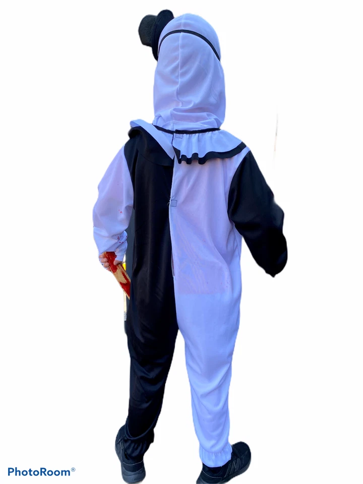 Kids Scary Clown Costume Killer Clowns Boys Mime Halloween Fancy Dress 2 Sizes — 第 3/4 张图片