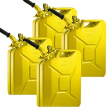 Wavian 3011 USA Leak-Proof Steel Jerry Gas Can Spout 20L w/ Nozzle Yellow 4-Pack