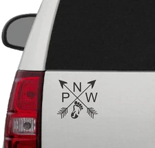 Pacific NW Bigfoot Vinyl Decal Sticker Car Truck SUV Window Bumper Wall Tablet