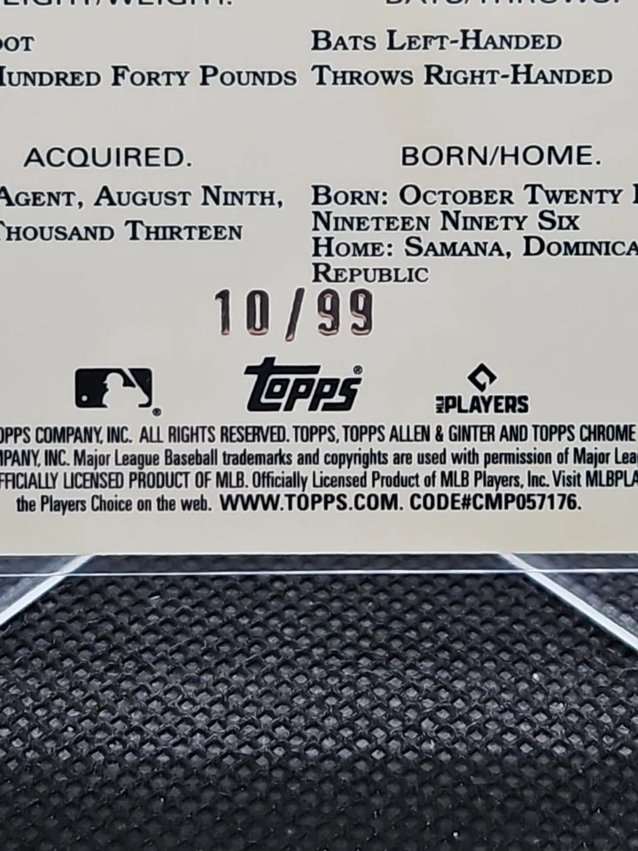 2022 Topps Allen & Ginter Chrome - #46 Rafael Devers /99 Green - Image 3 of 3