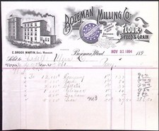 1894 Bozeman Milling Co Royal Economy Reliance 7"H Billhead Bozeman MT