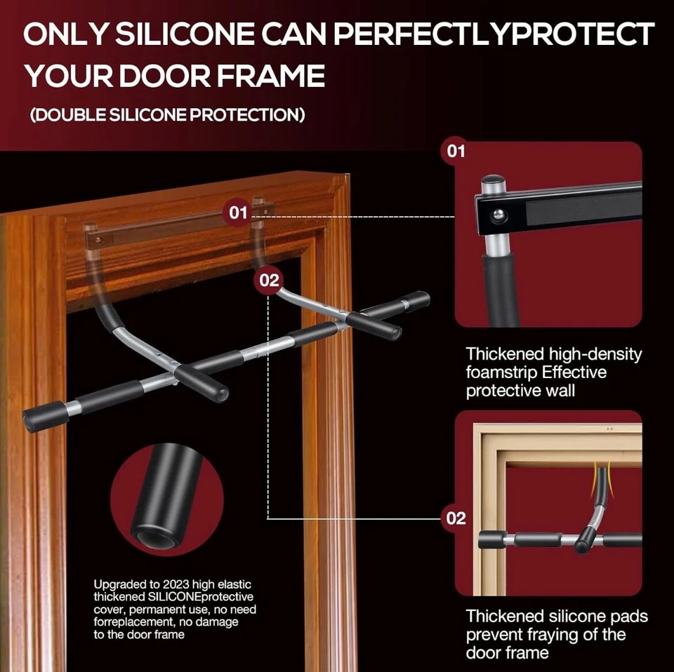 Фитнес мульти тренажерный зал дверной проем подтягивающийся бар и портативная спортивная система (белый и черный) - Изображение 4 из 4
