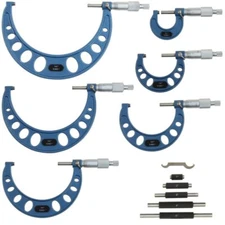 Anytime Tools 0-6" Premium Outside Micrometer Machinist Tool Set