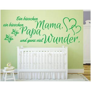Details About Wandtattoo Spruch Ein Bisschen Mama Papa Wunder Geburt Sticker Wandaufkleber 4