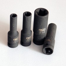 Kraft Steckschlüssel Einsatz, Kraftnuss E-Profil Außen Torx Antrieb 1/2" E10-E24