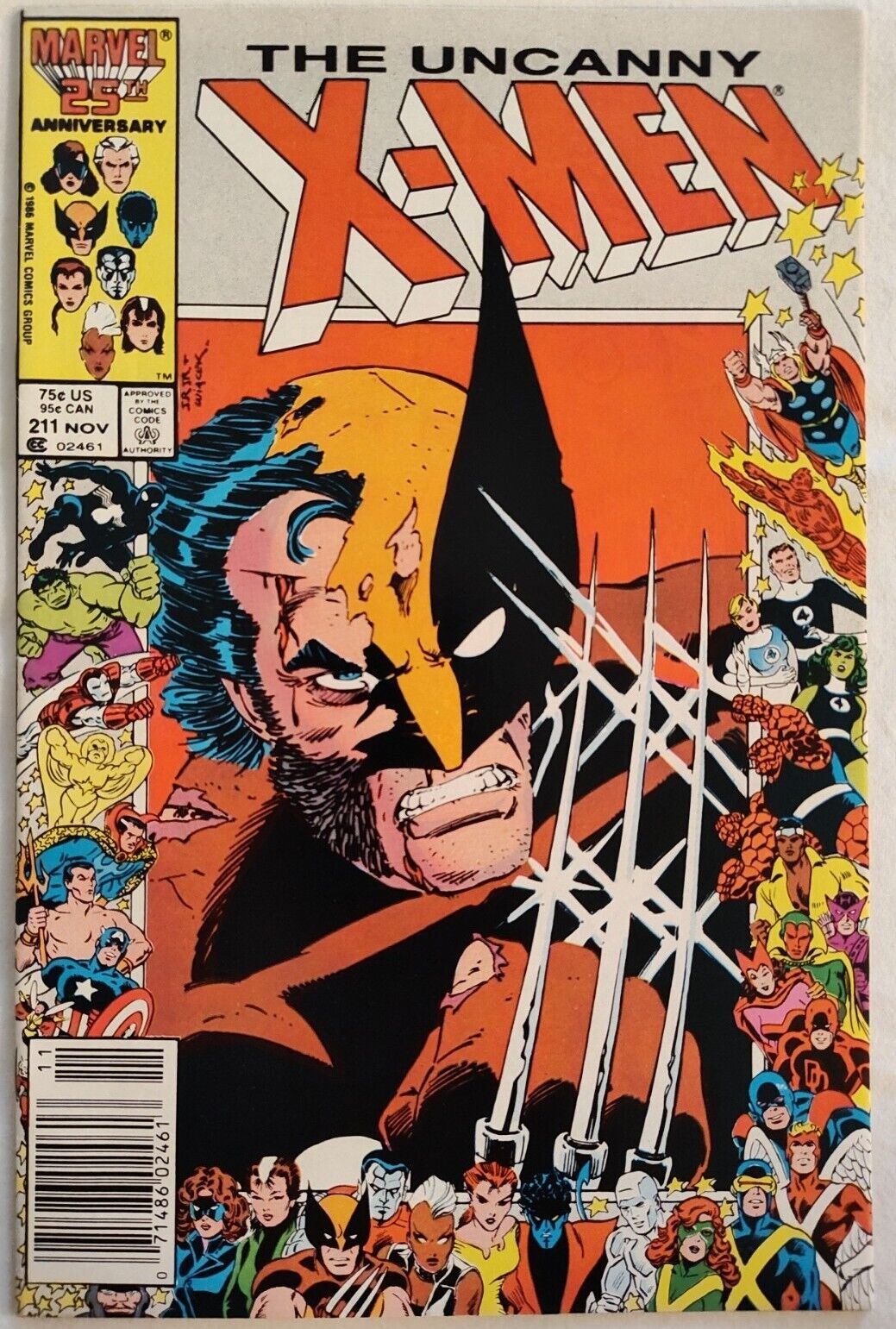 Uncanny X-Men #211 NM- W Pages Newsstand 1st Marauders 🔑 Romita Jr. Marvel 1986