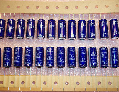 QTY (48) 1500uf 10V 105' LOW IMPEDANCE RADIAL ELECTROLYTIC LXZ10VB1500M10X25 NCC