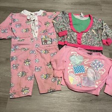 Vintage 80s 90s Kids Clothing Lot Of 3 Mixed Sizes Girl Pink