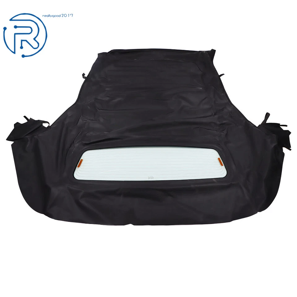 Convertible Black Soft Top w/ Heated Glass Window For 2005-13 2014 Ford Mustang - Image 2 of 4