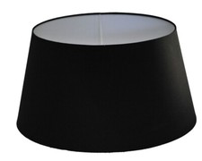 Lampenschirm Rund in Cotton Schwarz für Tischleuchte Standleuchte 45-35-25