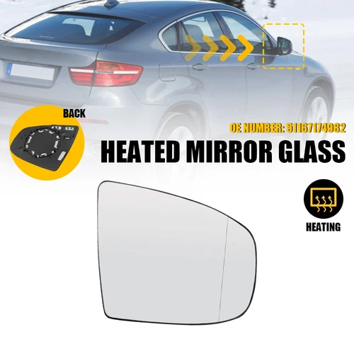 Right Side Mirror Glass Heated for BMW X5 X6 /E70 E71 E72 Passenger Right Side Y