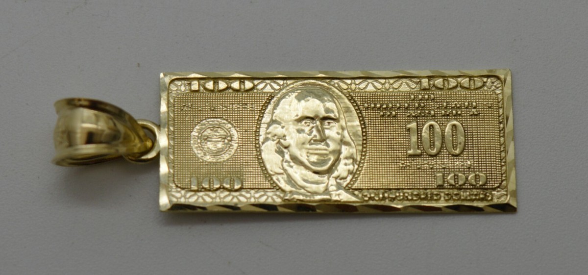 アクセサリー 100 Dollar Bill Gold Pendant 10k Amazon.com: AMZ Jewelry 10K Yellow Gold Hundred Dollar Bill