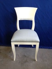 SEDIA BIANCA BIANCO  IN LEGNO MASSELLO  IMBOTTITA SALOTTO SOGGIORNO   
