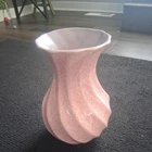 Vintage Red Wing Pottery 8" Twisted Pink Speckled Vase