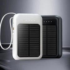 10000mAh Portable Solar Power Bank  Fast Charging Charger with 3 Output Cables