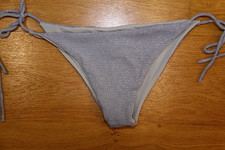 BIKINI UNTERTEIL BADE SLIP  GRÖSSE M/L GRAU SILBER GEBUNDEN NEU