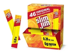 Slim Jim Snack-Sized Smoked Meat Stick Original Flavor 0.28 Oz 46 CT New