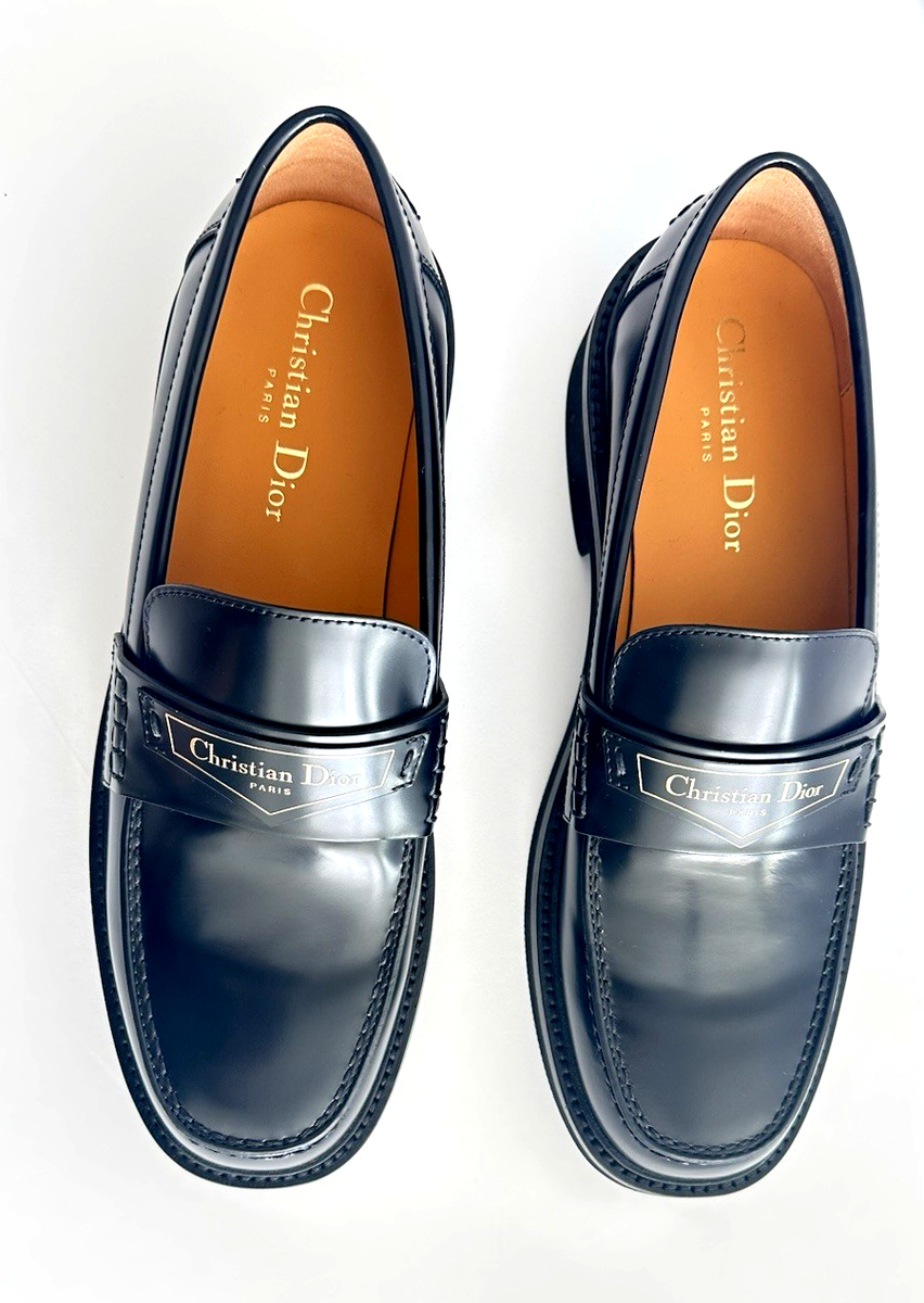 NEW Christian Dior Boy Black Loafers in Brush Calfskin 39 9 | eBay