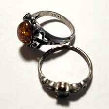 2 Vintage 925 Sterling Silver Rings Signed