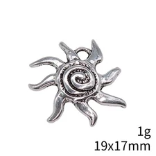 20/50PCS Antique Silver Tone Sacred Spiral Sun, Sunshine Charm Pendant XCS101