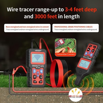 NOYAFA NF-826 Underground Cable Locator Wire Tracker, for Dog