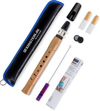 Sassofono Tascabile Portatile Piccolo Sax Bocchino Custodia Vero Legno Acero