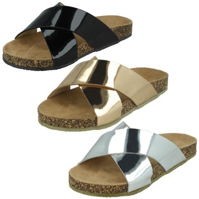 Girls Spot On Casual Hi-Shine Sliders