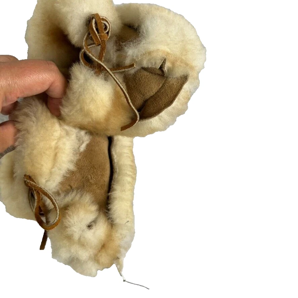 Fur Brown Baby Slippers Unisex Girls & Boys - Size: 3-6 Months - Image 3 of 4