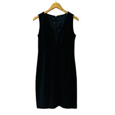 Elie Tahari Wool Blend Sleeveless Sheath Dress Size S Small Black