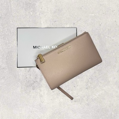 Michael Kors Geldbörse Portmonee Jet Set Travel Double ZIP Rosa Pink Leder NEU