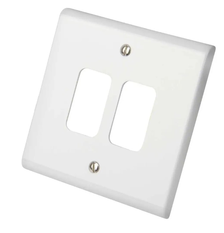(WUD3) G3302 - Deta 2G Grid Plate Slimline - White