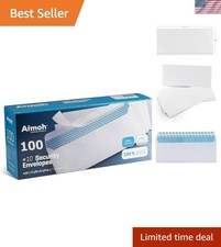Ultra-Secure Self-Seal Envelopes 4 x 9 - 100 Pack for Confidential Mailing
