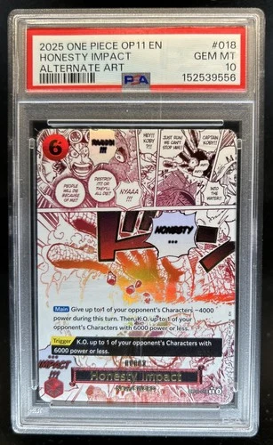 2025 One Piece Honesty Impact Rare Alternative Art #OP11-018 PSA 10 GEM MINT