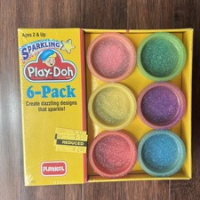 Vintage 1992 USA Made Sparkling Play Doh 6-Pack Sealed New Old Stock