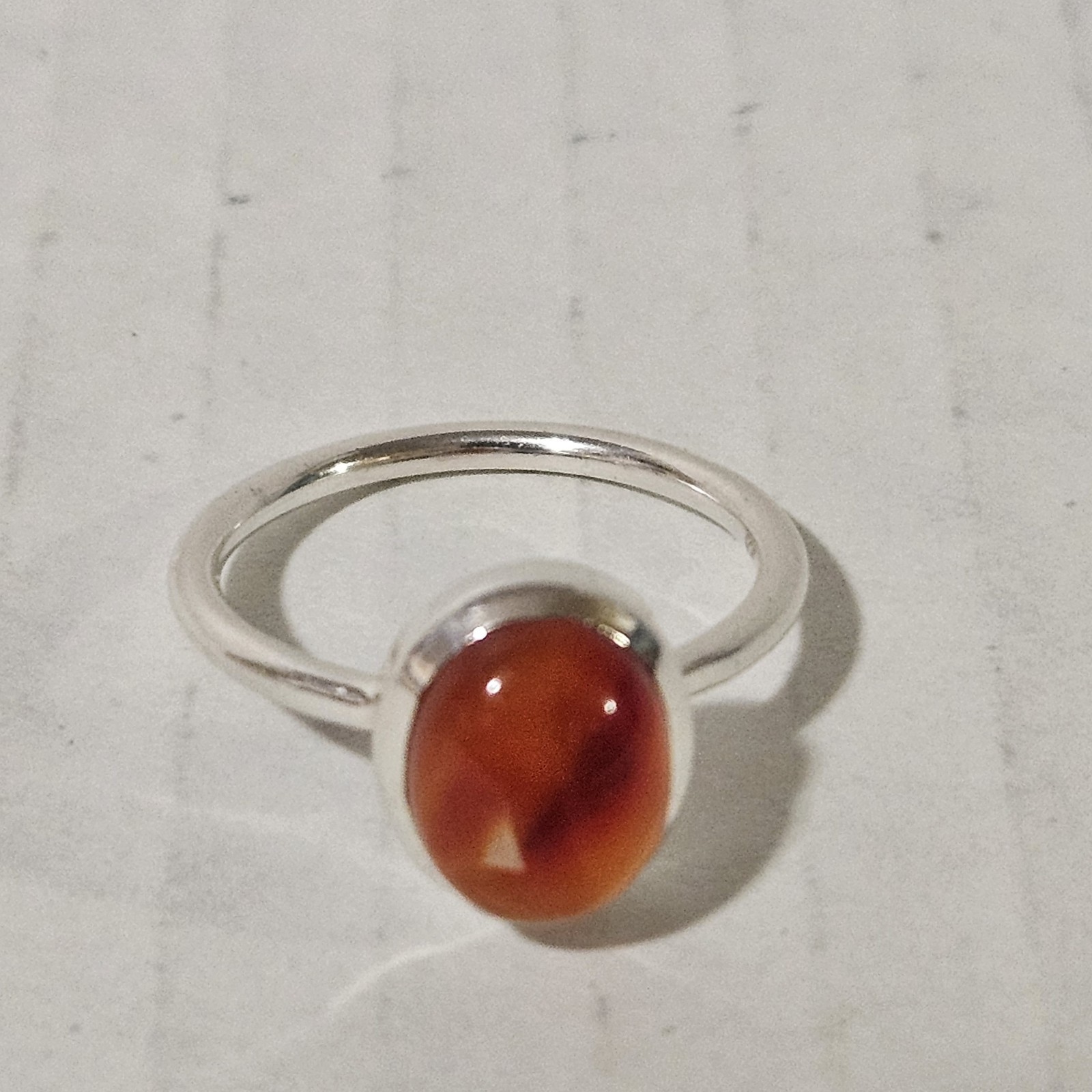 Womens 925 Solid Sterling Silver RING Red Carneli… - image 2