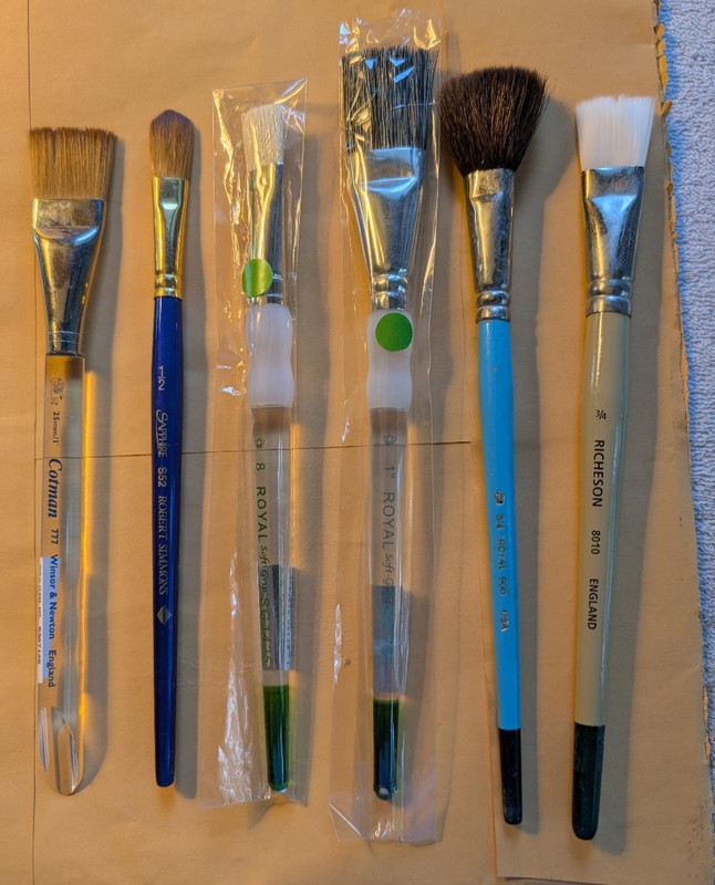 6- Watercolor Brushes  - **NEW** - Richeson, Robert Simmons, & more - LOT