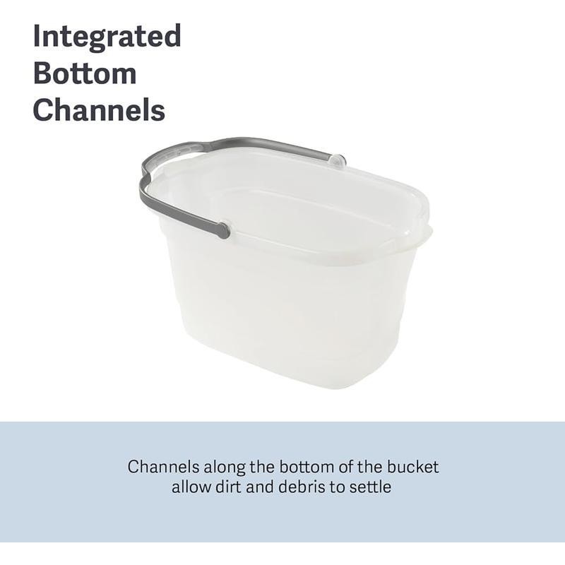 Rectangular Cleaning Bucket 4 Gallon W/ Handle Measuring Strip Pouring Spouts US