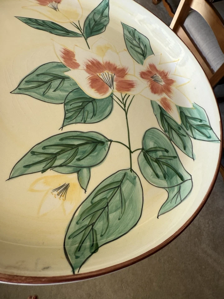 Bally's Casino Serving Platter Tunica MS Porcelain Ceramic Floral 10" Diameter - Image 2 of 4