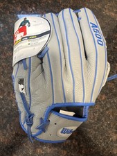 Wilson A500 12 1/2  Utility Youth Baseball Glove Gray Blue Trim. 805Rb16125   