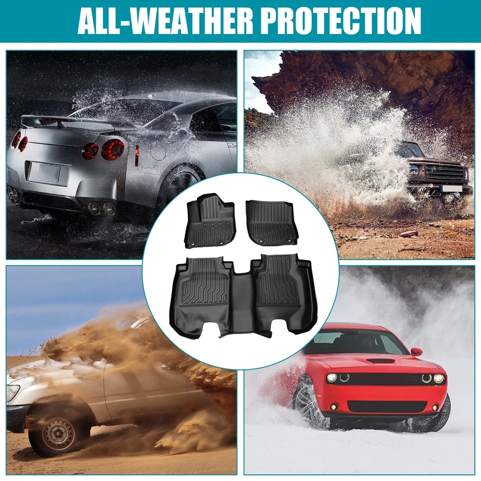Car Floor Mats for 2016-2022 Honda HR-V All-Weather TPE Rubber Liners Foto 2 de 4