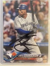 2018 Topps #649 Curtis Granderson Toronto Blue Jays With On Card Autograph