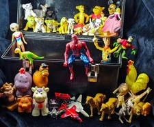 HUGE 70+ Vintage 60s-2000s Toy Lot of Mixed Small Figures-Disney-Animals-Action