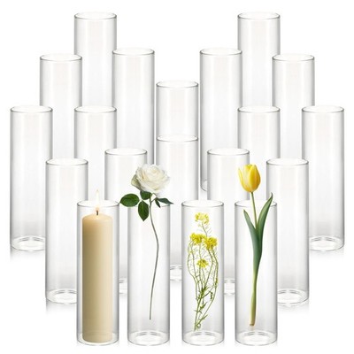 20 Pack 5.9'' Tall x 1.8'' Diameter Clear Glass Cylinder Vases - Multi-Use Flow...