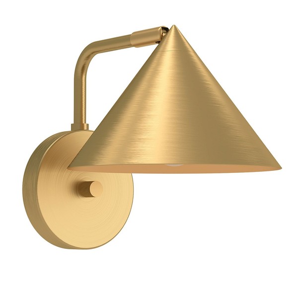 Wandlampe Wandleuchte Metall E27 H: 21,3 Cm Mit Schalter In Gold GebüRstet-image