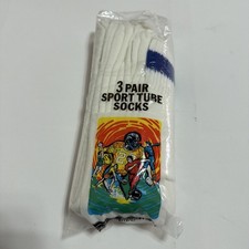 VTG 80s Sears 3 Pack Tube Socks 10-13 20" Acrylic 90's Basketball USA NOS