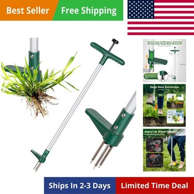 Weed Puller, Stand Up Weeder Hand Tool, Long Handle Garden Weeding Tool with ...