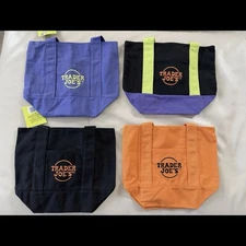 Trader Joe’s Halloween Trick-or-Treat Mini Canvas Totes 🚀*SET OF 4/SHIPS NOW*🚀
