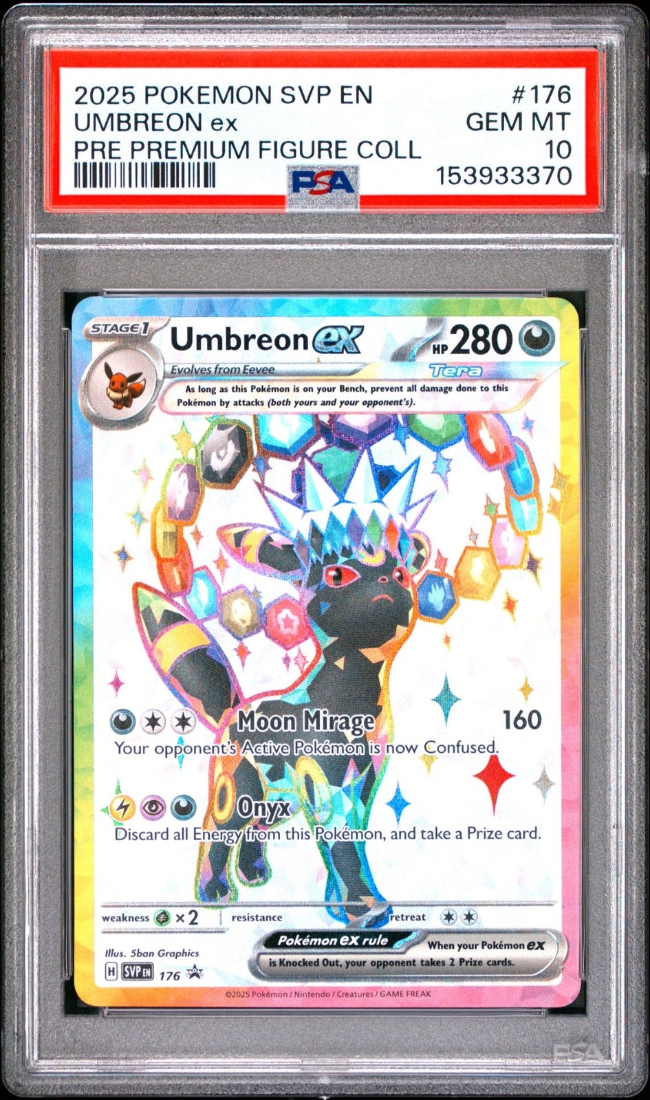 Pokemon Umbreon Ex Scarlet & Violet Promo Prismatic Premium Figure #176 PSA 10
