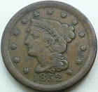 Photo of a 1852-P Large Cent from an eBay listing that sold on Jul 18, 2026